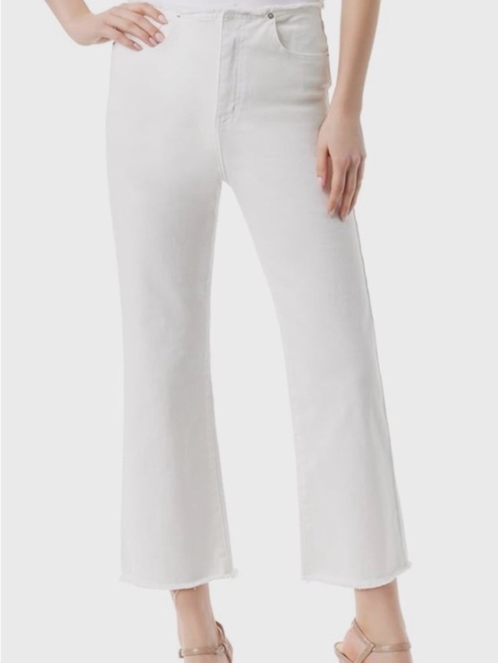 Jessica Simpson White High-Rise Wide Leg Jeans
